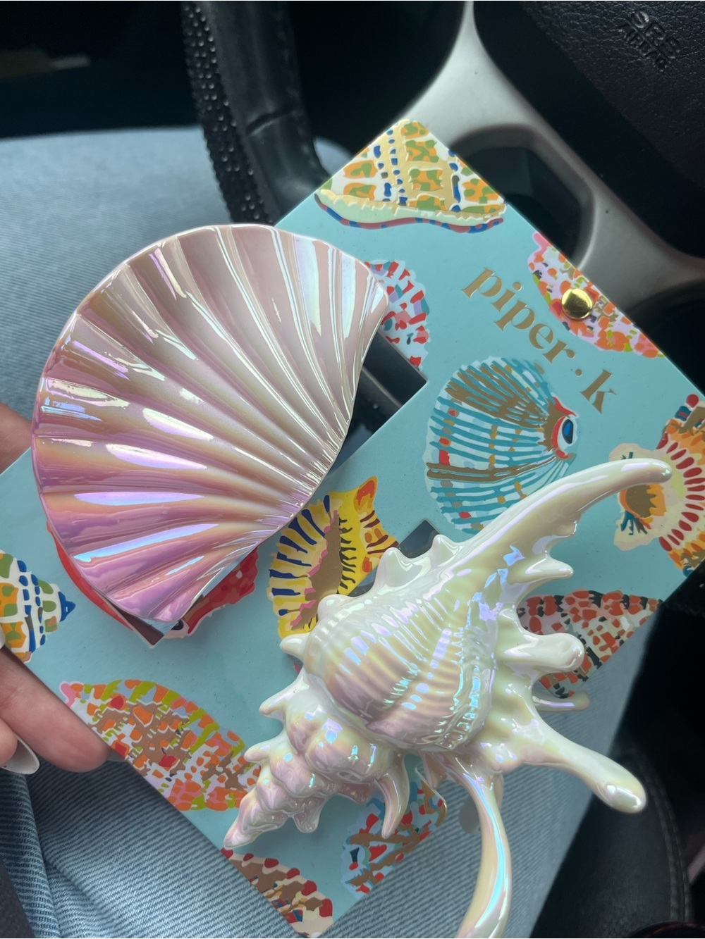 Piper Iridescent Pink Shell Wall Accent Set